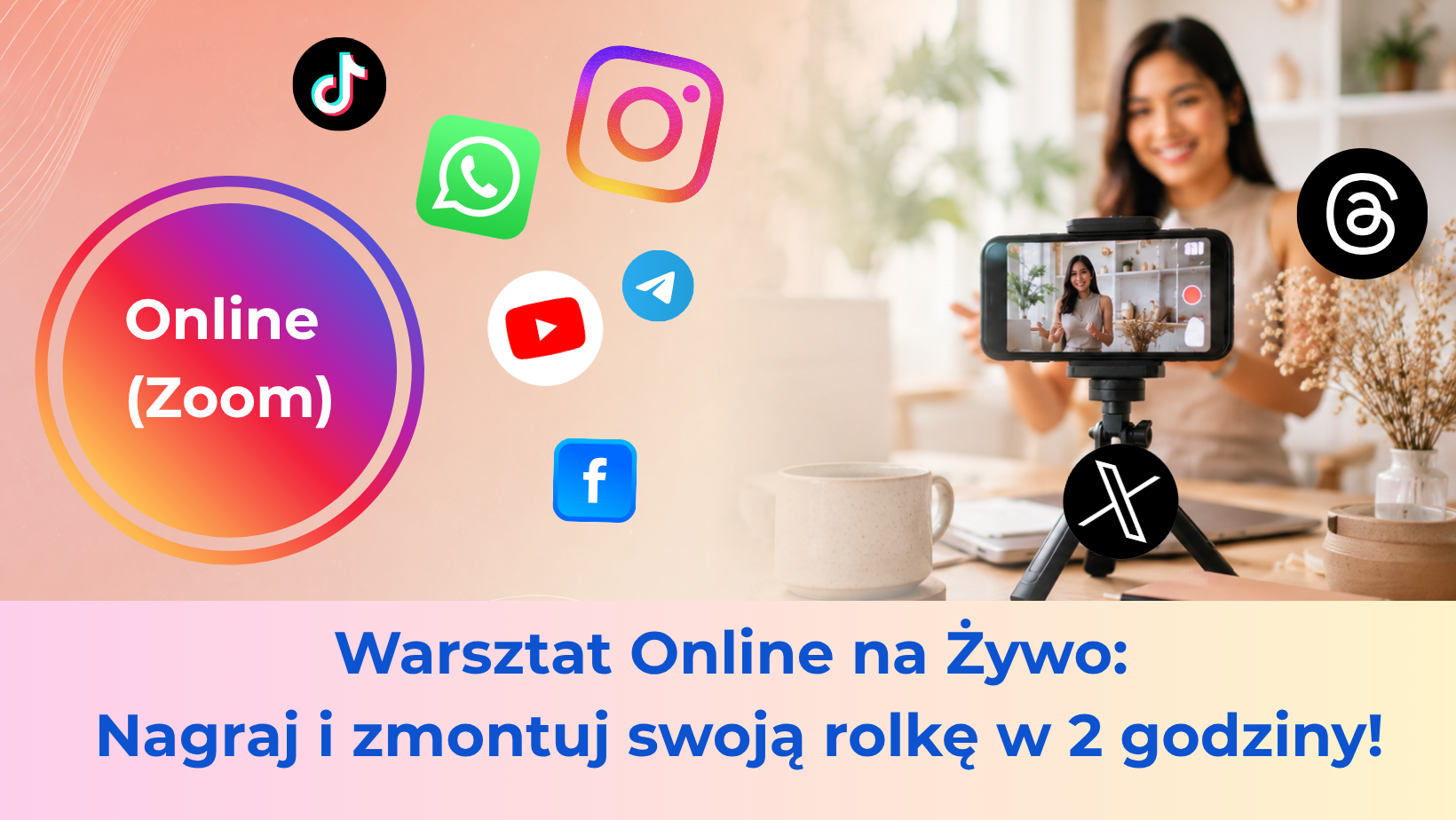 Masz dość odkładania wideo na później? Nagraj i zmontuj swoją pierwszą rolkę w 2 godziny (na żywo!)